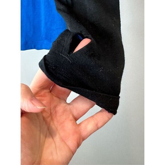 Lululemon St Moritz Turtleneck Blue with Black sleeves Merino Wool - Picture 4 of 6